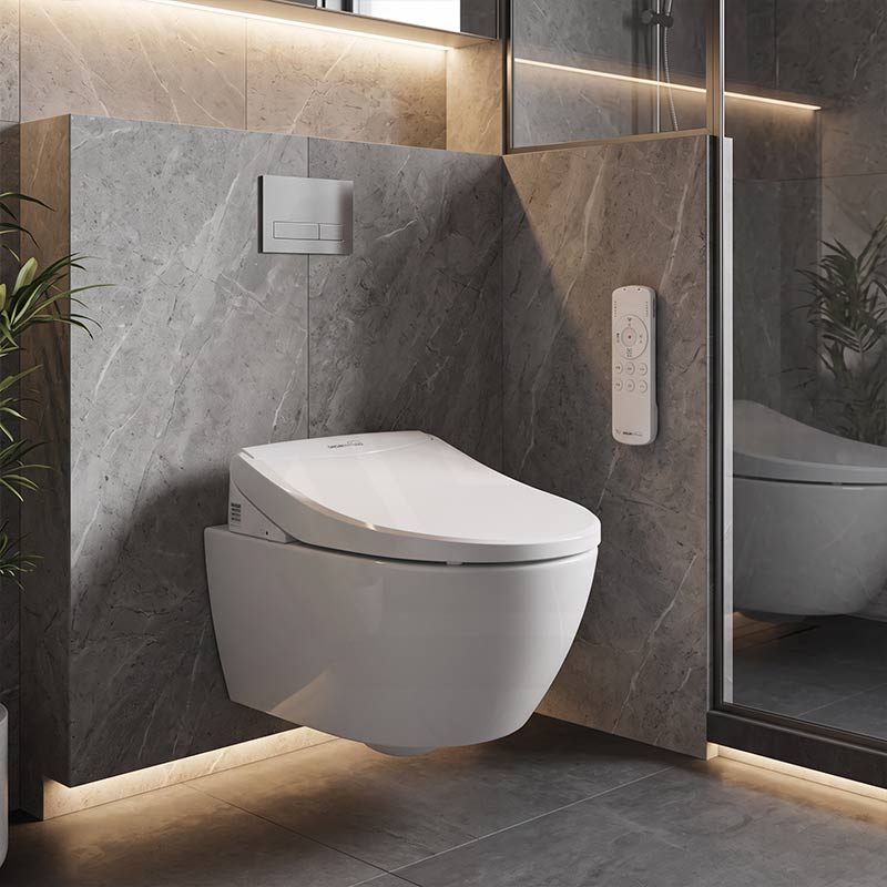 DAELIMBATH Ultra Slim Electronic Smart Bidet Toilet Seat with Remote Control Round / Elongated / D Shape Seats Available - Gloss White