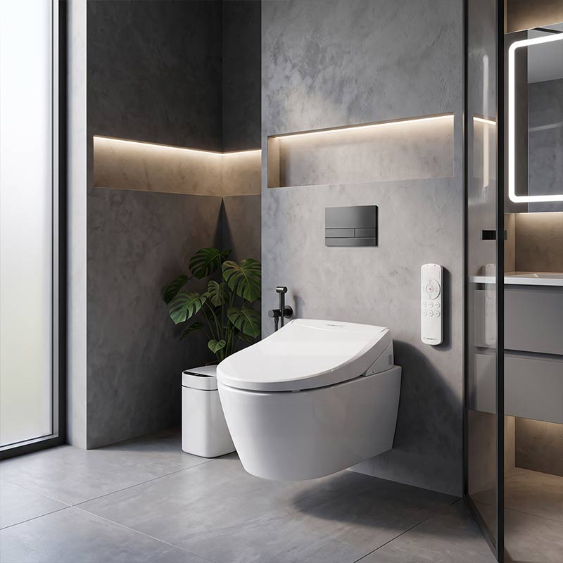 DAELIMBATH Ultra Slim Electronic Smart Bidet Toilet Seat with Remote Control Round / Elongated / D Shape Seats Available - Gloss White