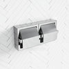 Double Toilet Roll Holder With Hood In Satin Stainless Steel Chrome Paper Holders