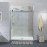 Frameless Double Sliding Door By-Pass Shower Screen 10mm Glass 1180-1800x2000mm - Chrome/Matt Black Fittings