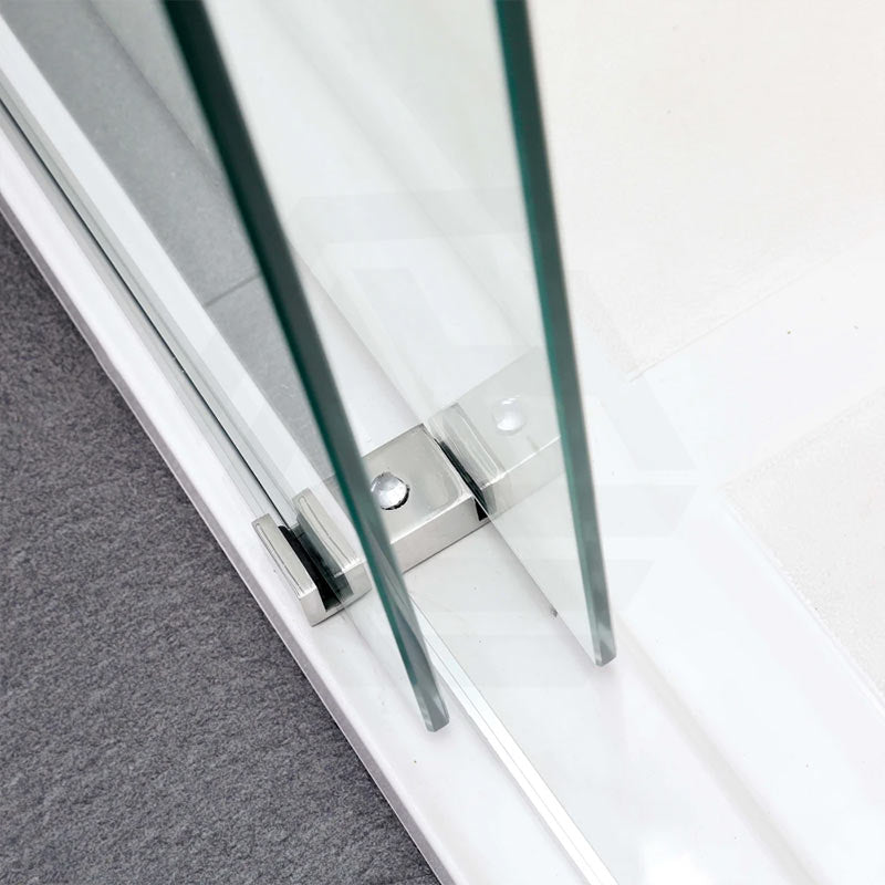 Frameless Double Sliding Door By-Pass Shower Screen 10mm Glass 1180-1800x2000mm - Chrome/Matt Black Fittings
