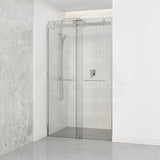 Frameless Double Sliding Door By-Pass Shower Screen 10mm Glass 1180-1800x2000mm - Chrome/Matt Black Fittings