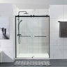 Frameless Double Sliding Door By-Pass Shower Screen 10mm Glass 1180-1800x2000mm - Chrome/Matt Black Fittings