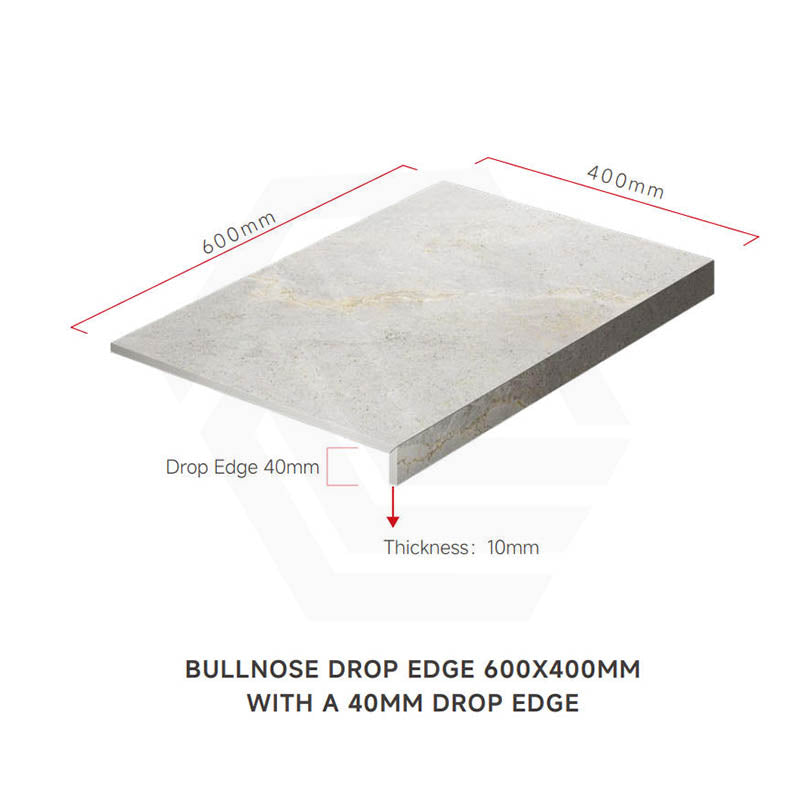 Anthology Crystal Stone Look External Bullnose Drop Edge 400x600mm