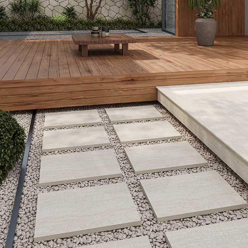 Avoca Bianco Round Edge Travertine Look External Bullnose 400x600x20mm