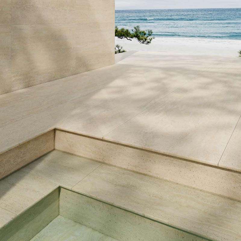 Avoca Sabbia Round Edge Travertine Look External Bullnose 400x600x20mm
