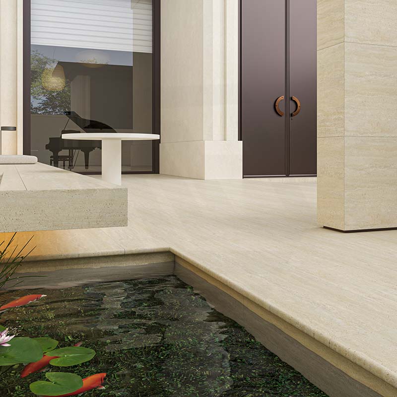 Avoca Sabbia Round Edge Travertine Look External Bullnose 400x600x20mm