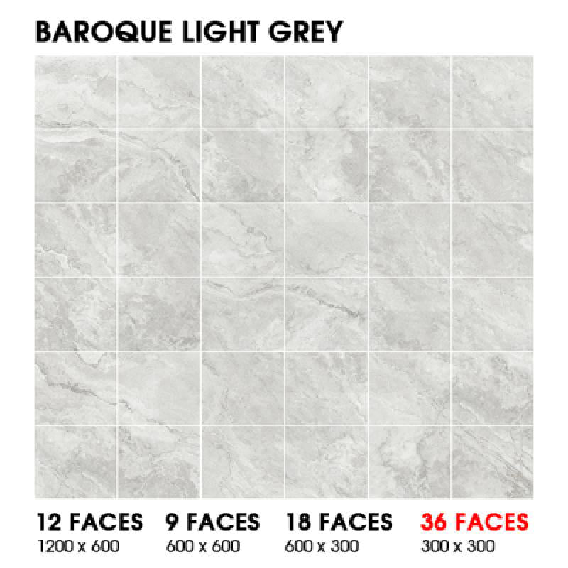 Baroque Surface Tec Stone Look Light Grey 300/600/1200mm Tile