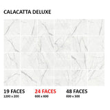 Calacatta Deluxe Honed Marble Look Super White 300/600/1200 Tile