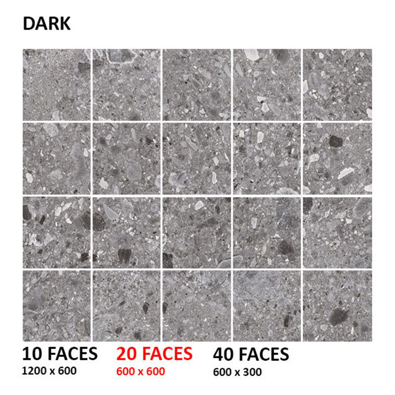 Ceppo Stone Terrazzo Look Surface Tec Dark Grey 300/600/1200mm Tile