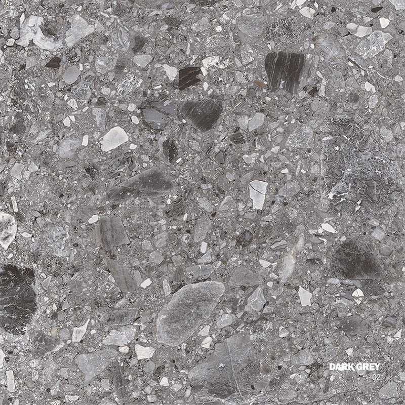 Ceppo Stone Terrazzo Look Surface Tec Dark Grey 300/600/1200mm Tile