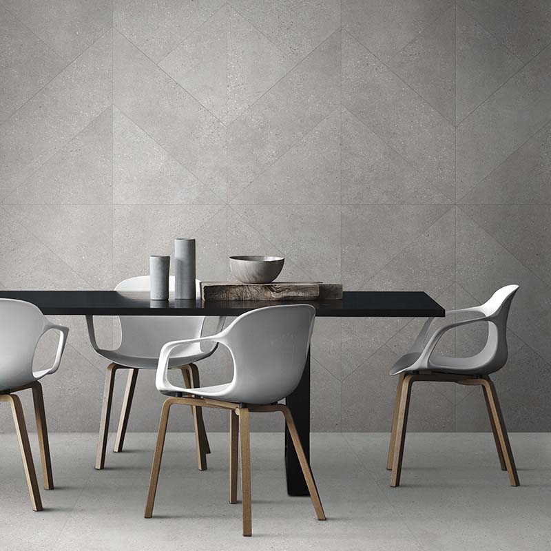 Concrete Rock Concrete Look Lappato Medium Grey 600x1200mm Tile