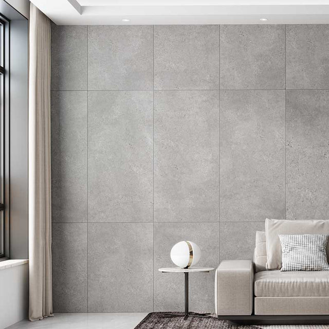 Concrete Rock Concrete Look Lappato Medium Grey 600x1200mm Tile