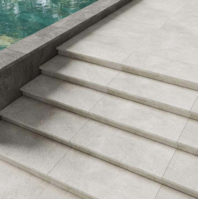 Cosmic Pearl Round Edge Stone Look External Bullnose 400x600x20mm