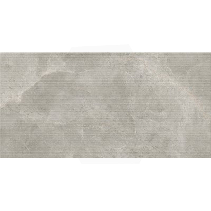 Cosmic Silver 3D Line Décor Stone Look Matt Medium Grey 600x1200mm Tile