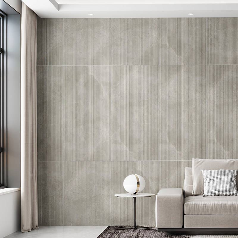 Cosmic Silver 3D Line Décor Stone Look Matt Medium Grey 600x1200mm Tile