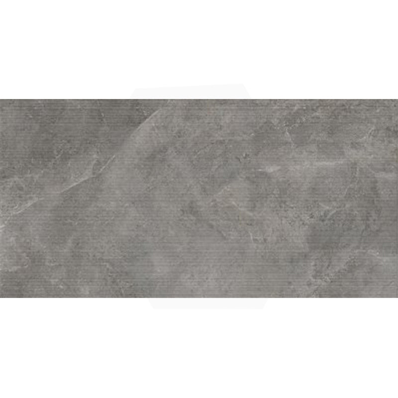 Cosmic Smoke 3D Line Décor Stone Look Matt Dark Grey 600x1200mm Tile