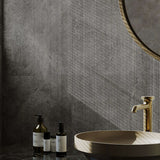 Cosmic Smoke 3D Line Décor Stone Look Matt Dark Grey 600x1200mm Tile