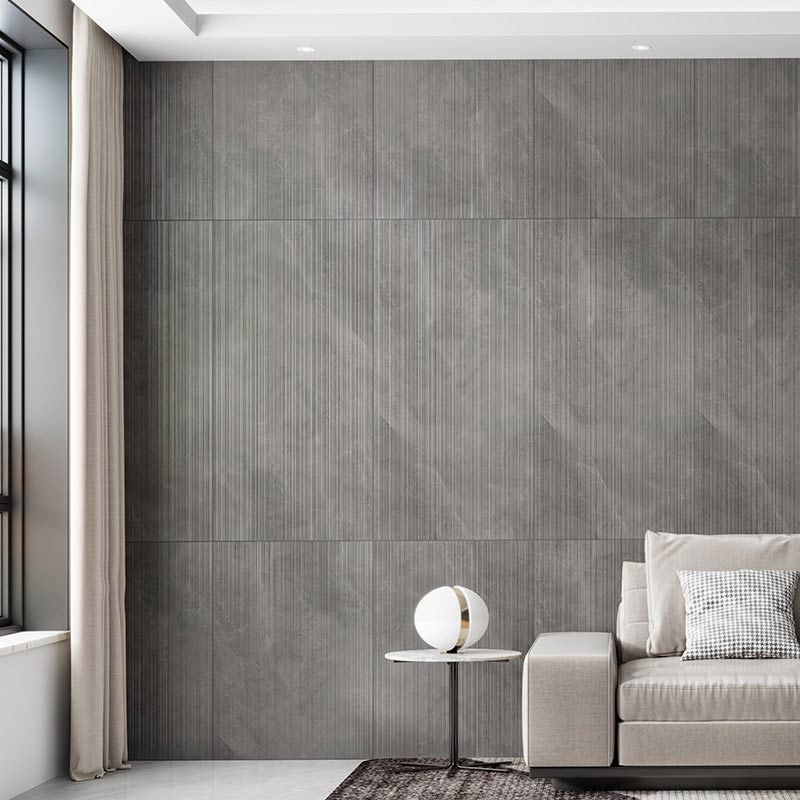 Cosmic Smoke 3D Line Décor Stone Look Matt Dark Grey 600x1200mm Tile