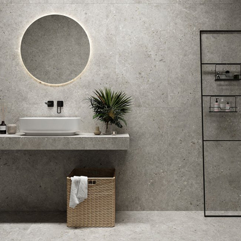 Dawn Silver Terrazzo Look Light Grey Matt 300/600/1200mm Tile