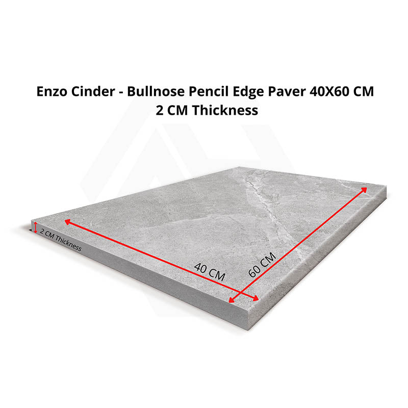 ENZO Cinder Stone Look Pencil Edge External Bullnose 400x600x20mm