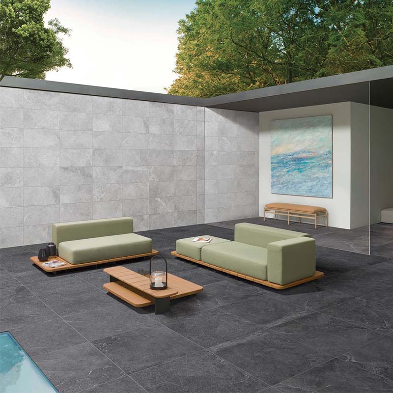 ENZO Coal Stone Look External Paver 600x600mm