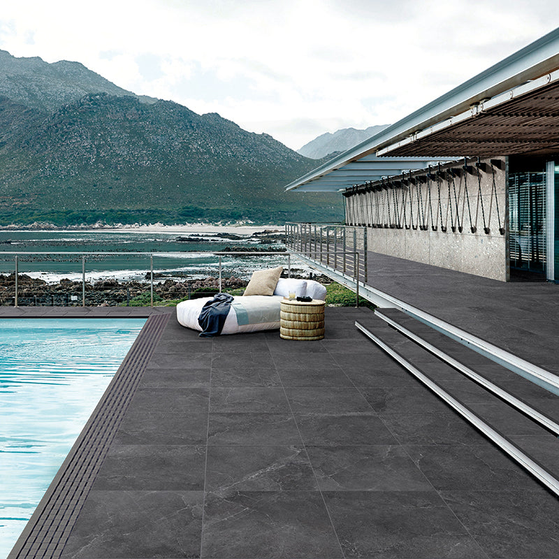 Enzo Coal Surface Tec Stone Look Dark Grey 300/600/1200mm Tile