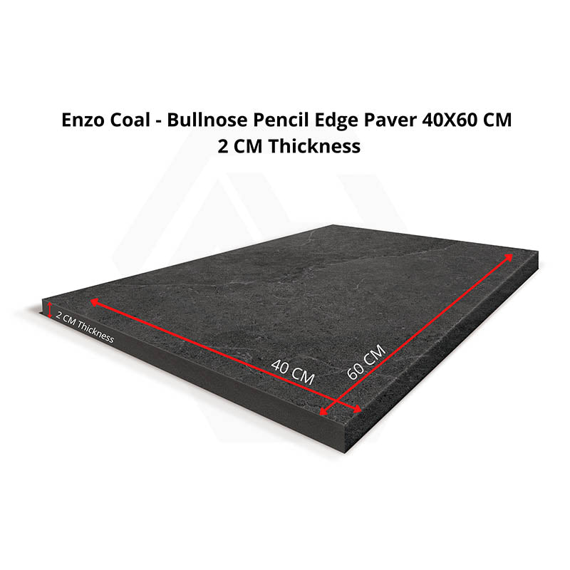ENZO Coal Stone Look Pencil Edge External Bullnose 400x600x20mm