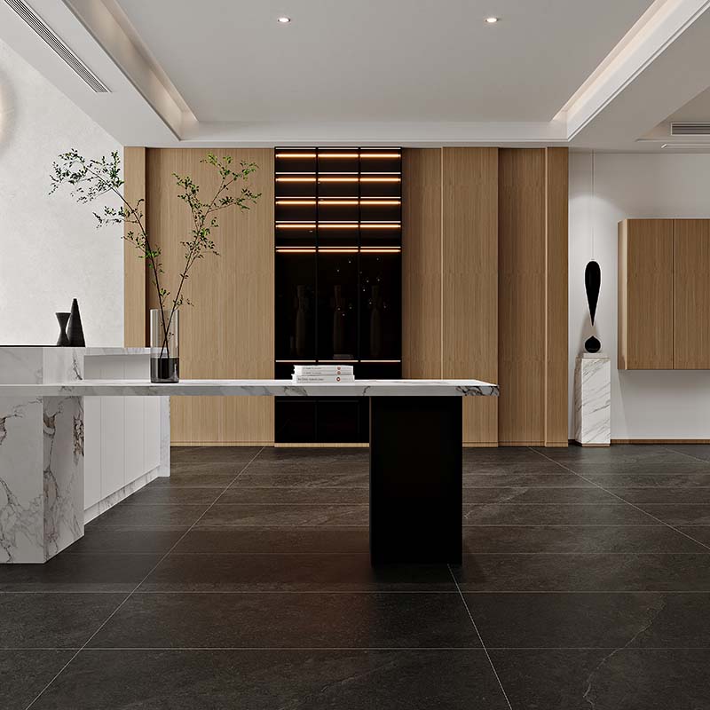 French Alps Carbon Matt Black Stone Look 300/600mm Tile