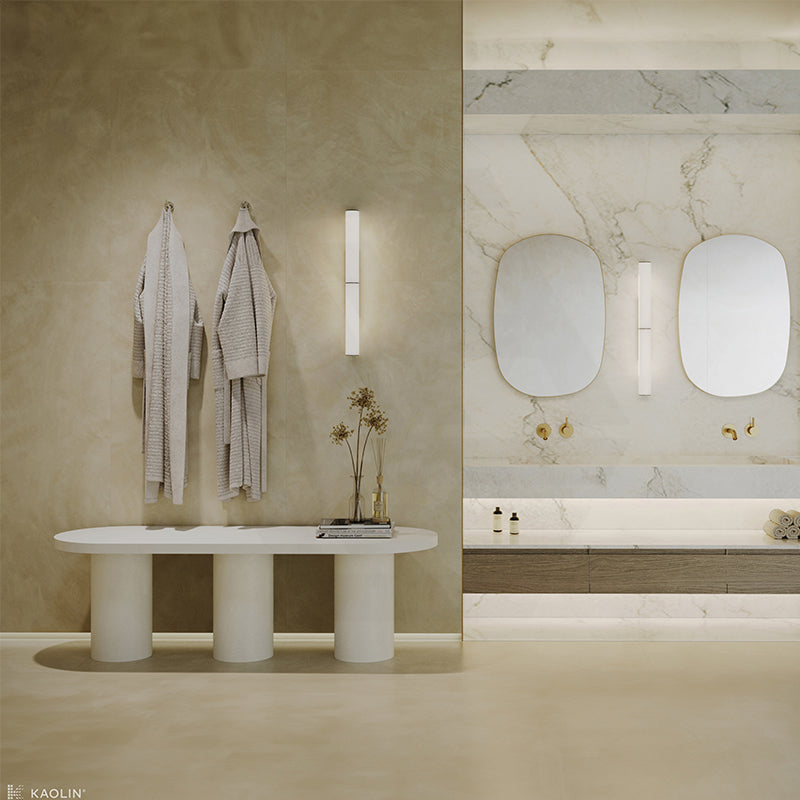 Kaolin Calacatta Nuvola Marble Look White Silktec Tile 300/600/1200mm