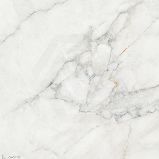 Kaolin Calacatta Nuvola Marble Look White Silktec Tile 300/600/1200mm