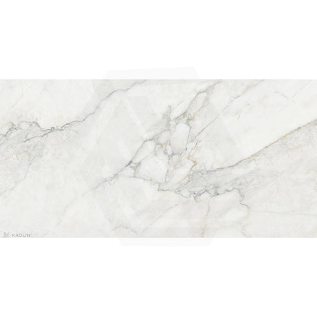 Kaolin Calacatta Nuvola Marble Look White Silktec Tile 300/600/1200mm