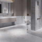 Kaolin Cielo Dolomite Marble Look Light Grey Silktec 600/1200mm Tile