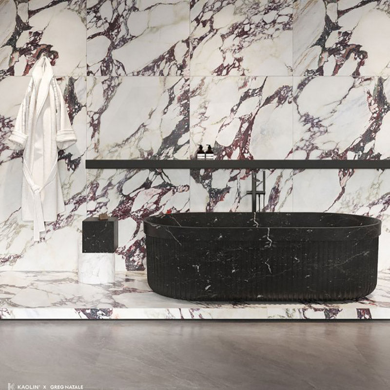 Kaolin x Greg Natale Calacatta Viola Mixed Colour Silktec Marble Look 600/1200mm Tile