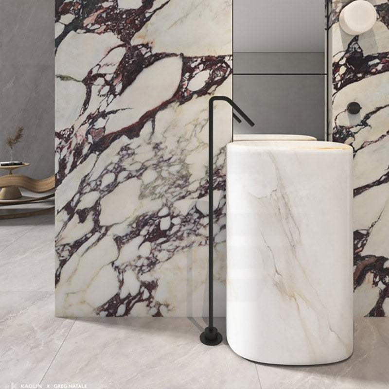 Kaolin x Greg Natale Calacatta Viola Mixed Colour Silktec Marble Look 600/1200mm Tile