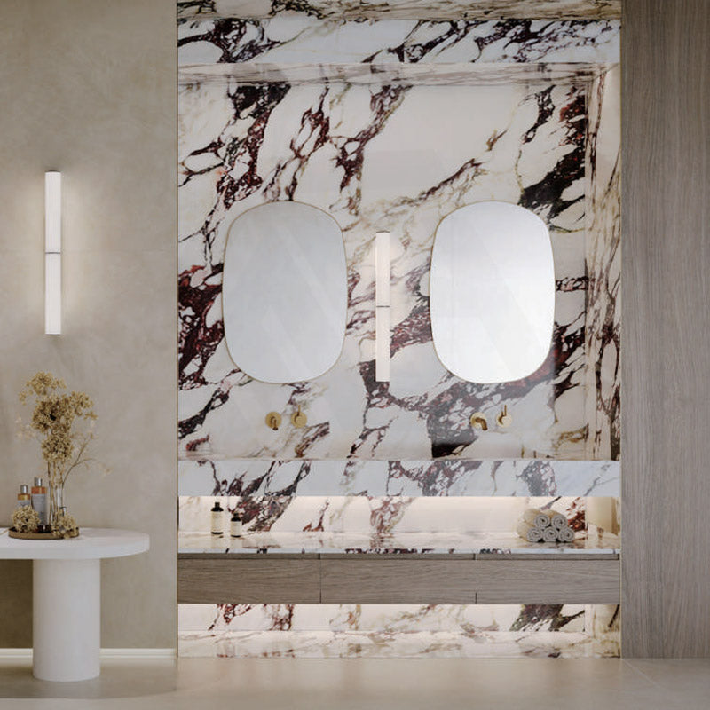 Kaolin x Greg Natale Calacatta Viola Mixed Colour Silktec Marble Look 600/1200mm Tile