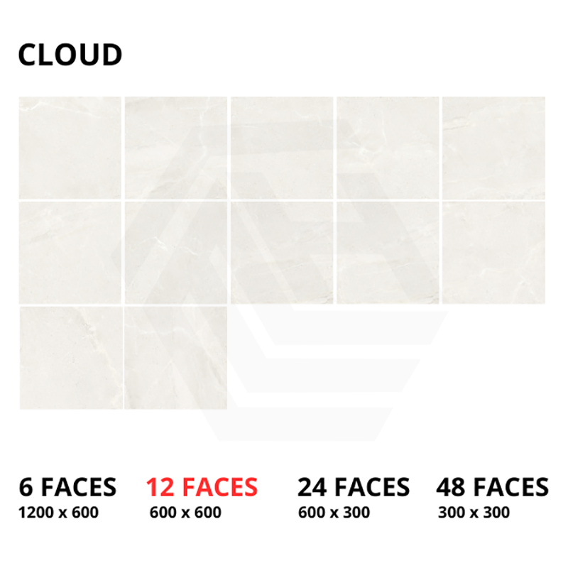 Monza Cloud SurfaceTec Light Grey Marble Look 300/600/1200mm Tile