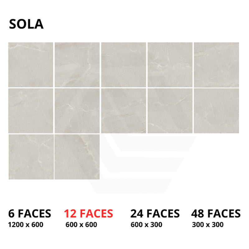 Monza Sola SurfaceTec Light Grey Marble Look 300/600/1200mm Tile