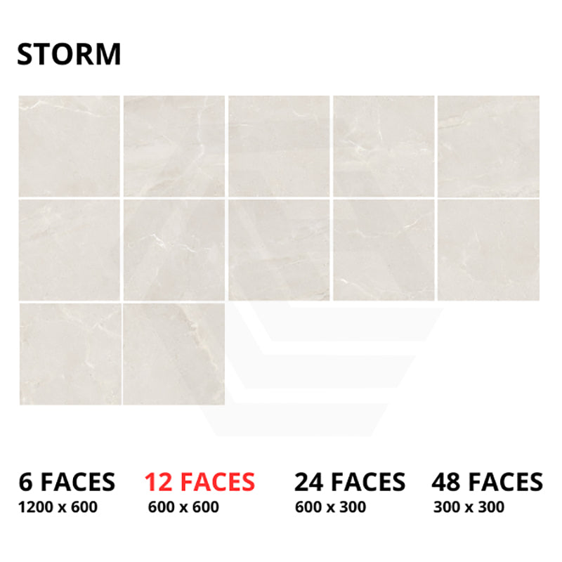Monza Storm SurfaceTec Medium Grey Marble Look 300/600/1200mm Tile