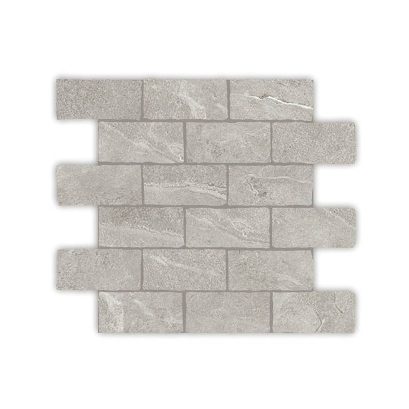 Capri Earl Grey SurfaceTec Tumbled Edge 299x305mm Mosaic Tile (48x98mm Chip Piece)