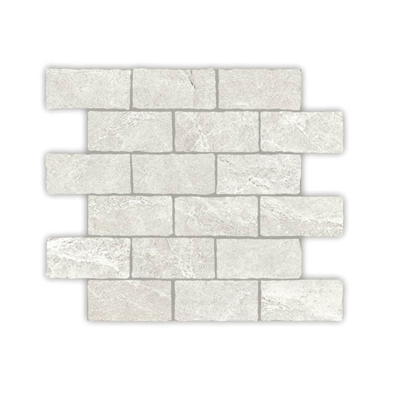 Capri Salt SurfaceTec Tumbled Edge 299x305mm Mosaic Tile (48x98mm Chip Piece)