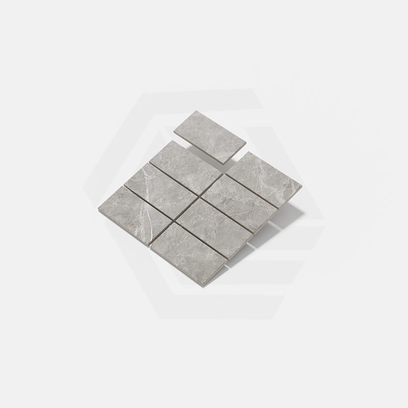 Capri Earl Grey SurfaceTec Subway Tumbled Edge 100x200mm Tile