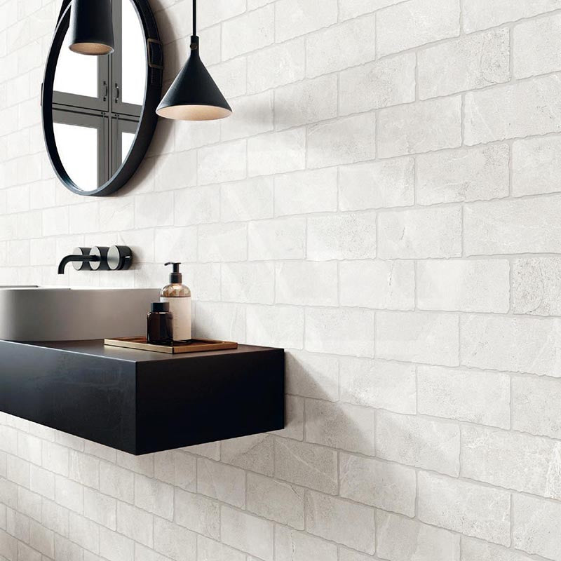 Capri Glacier SurfaceTec Subway Tumbled Edge 100x200mm Tile