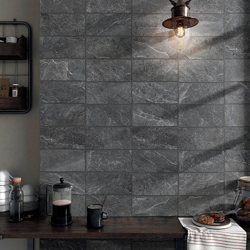 Capri Pepper SurfaceTec Subway Tumbled Edge 100x200mm Tile