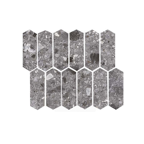 Ceppo Stone Dark SurfaceTec Picket 264x300.5mm Mosaic Tile