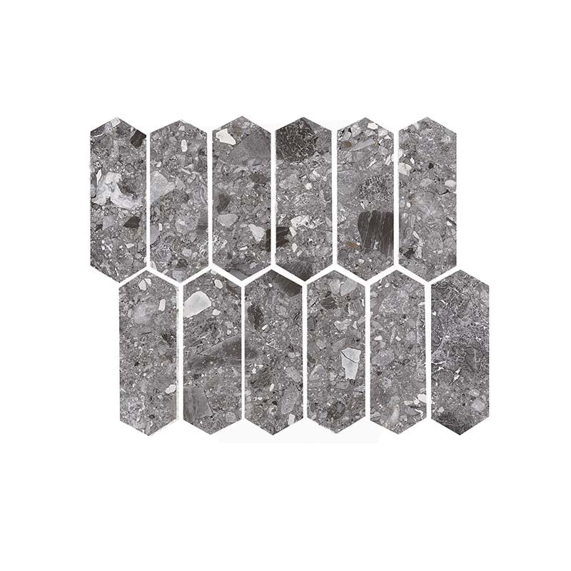 Ceppo Stone Dark SurfaceTec Picket 264x300.5mm Mosaic Tile