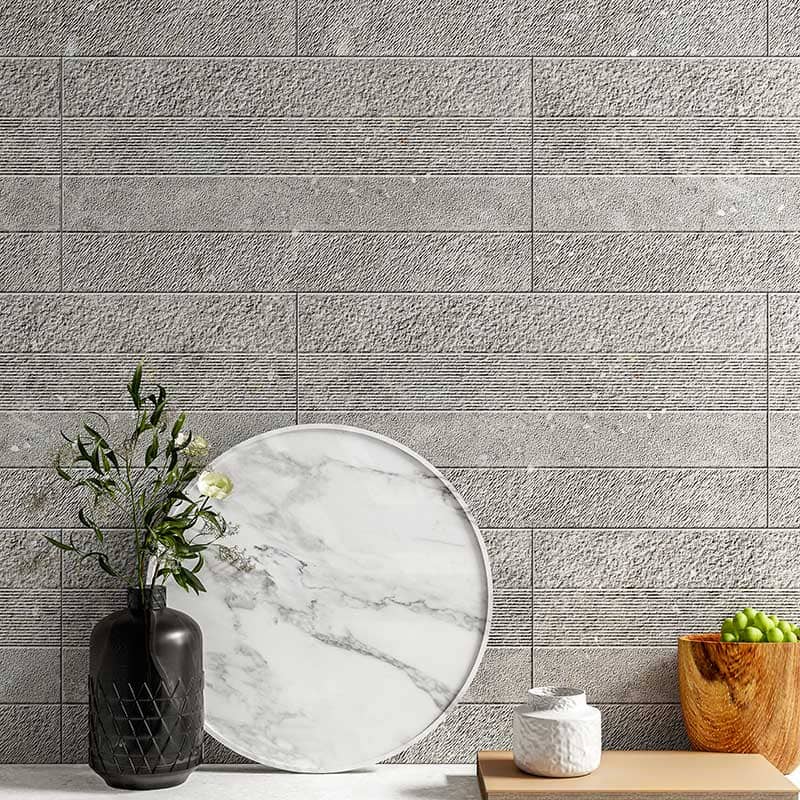 Dawn Silver Terrazzo Look Matt 300x600mm 3D Textured Tile