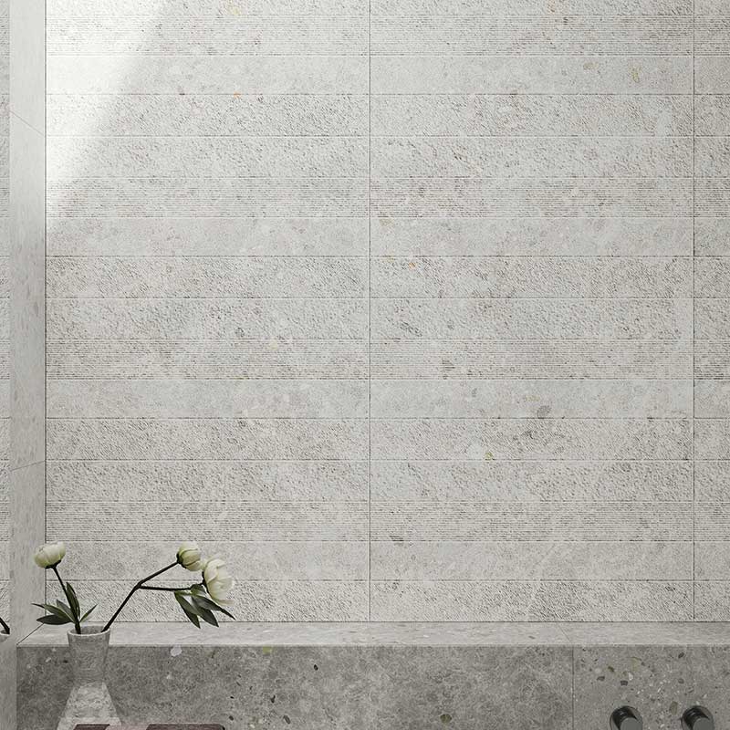 Dawn White Terrazzo Look Matt 300x600mm 3D Textured Tile