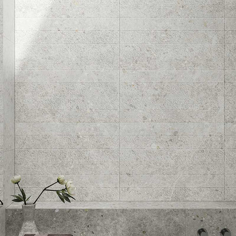 Dawn White Terrazzo Look Matt 300x600mm 3D Textured Tile