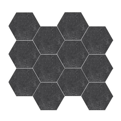 ENZO Coal SurfaceTec Hexagon Mosaic Tile 265x305mm Sheet